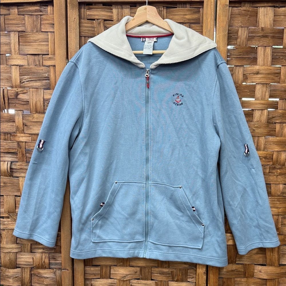 Gray Polo Shirt with Red Anchor Embroidery